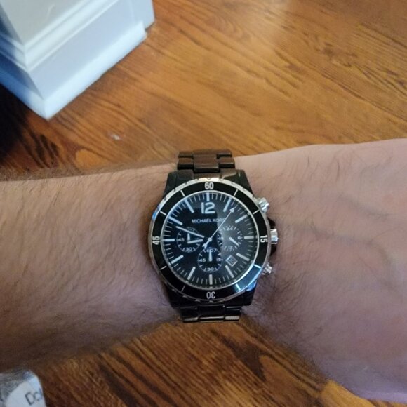 Michael Kors Men's Chronograph Quartz Watch, Black Case, Black Face, MK-8128 - Picture 7 of 9